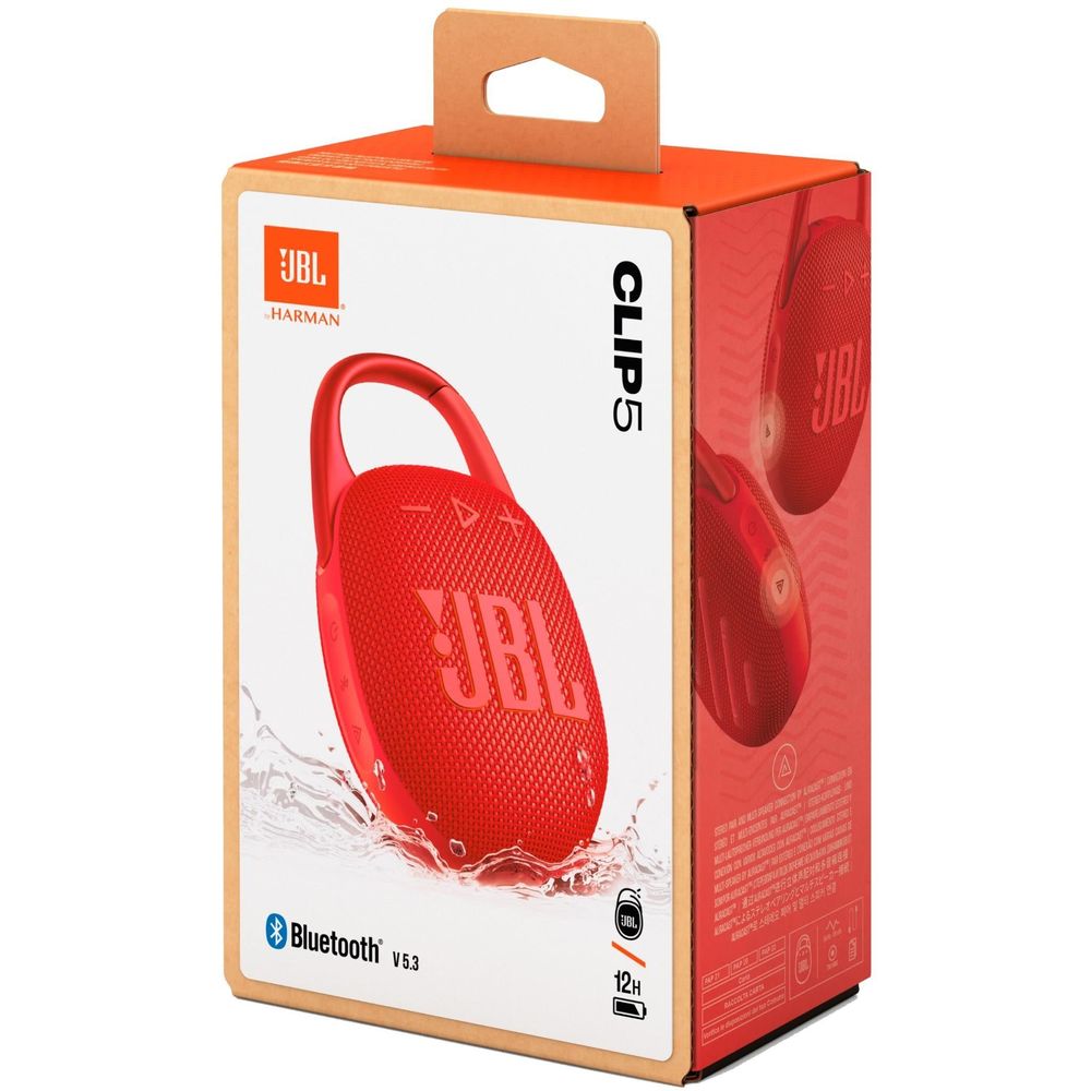 JBL Clip 5 Ultra-portable Bluetooth Speaker (Red)