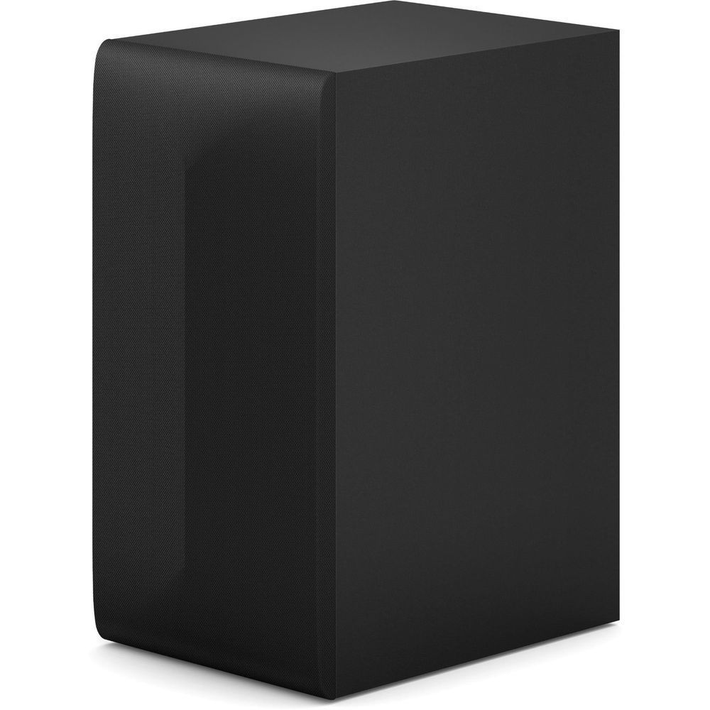 Black wireless subwoofer cube speaker with smooth corners