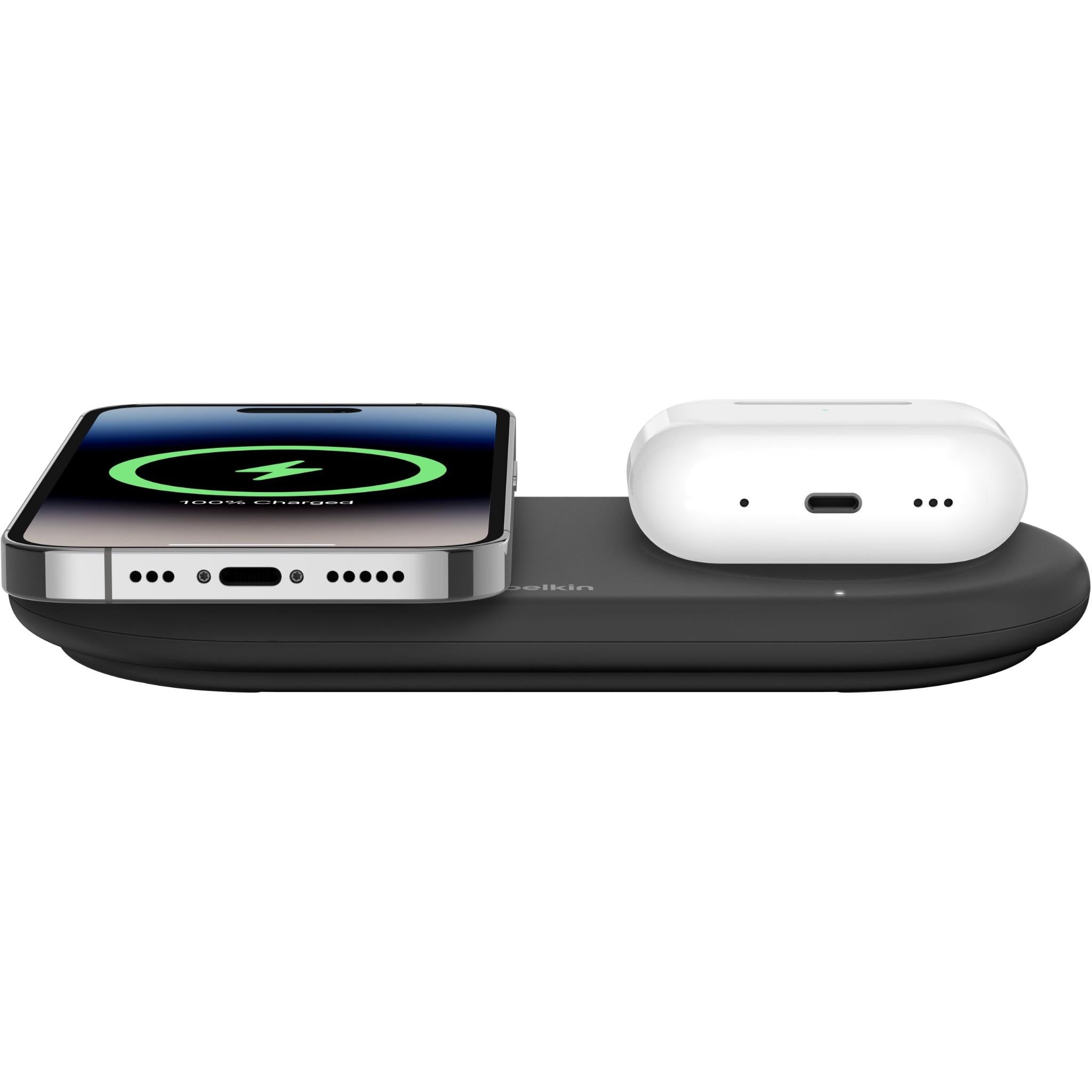 Belkin BoostCharge Pro2-in-1 Magnetic Wireless Charging Pad with Qi2 15W (Black)