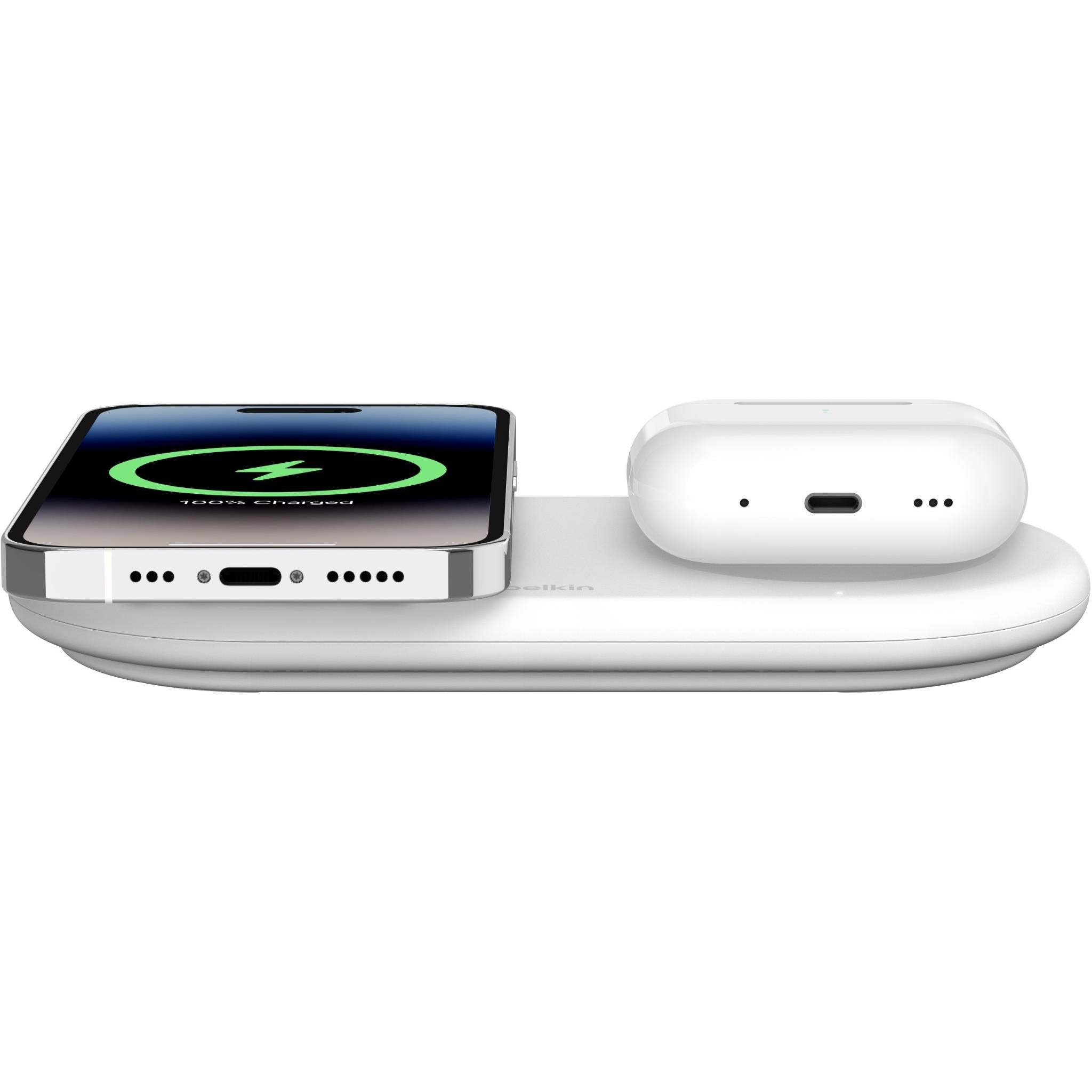 Belkin BoostCharge Pro2-in-1 Magnetic Wireless Charging Pad with Qi2 15W (White)
