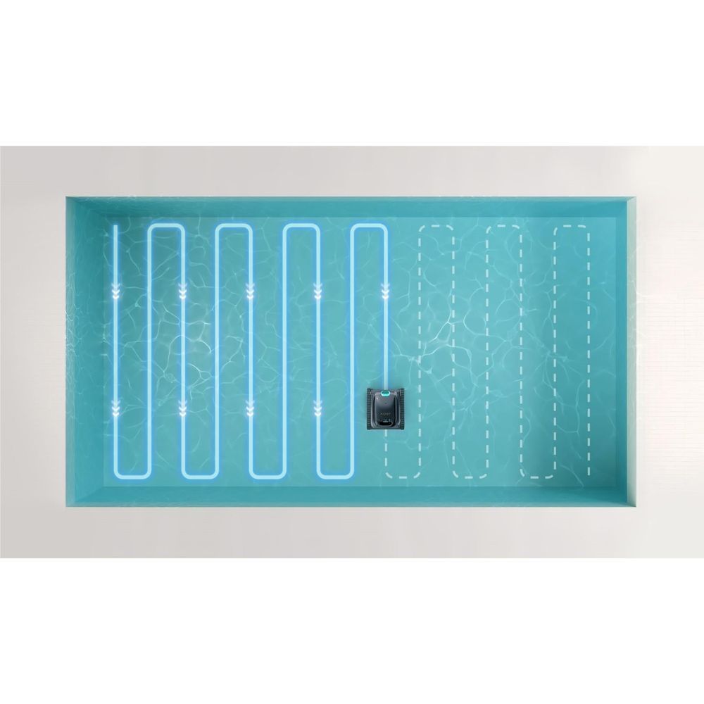 Pool cleaner control module with blue indicator light on a wall mount
