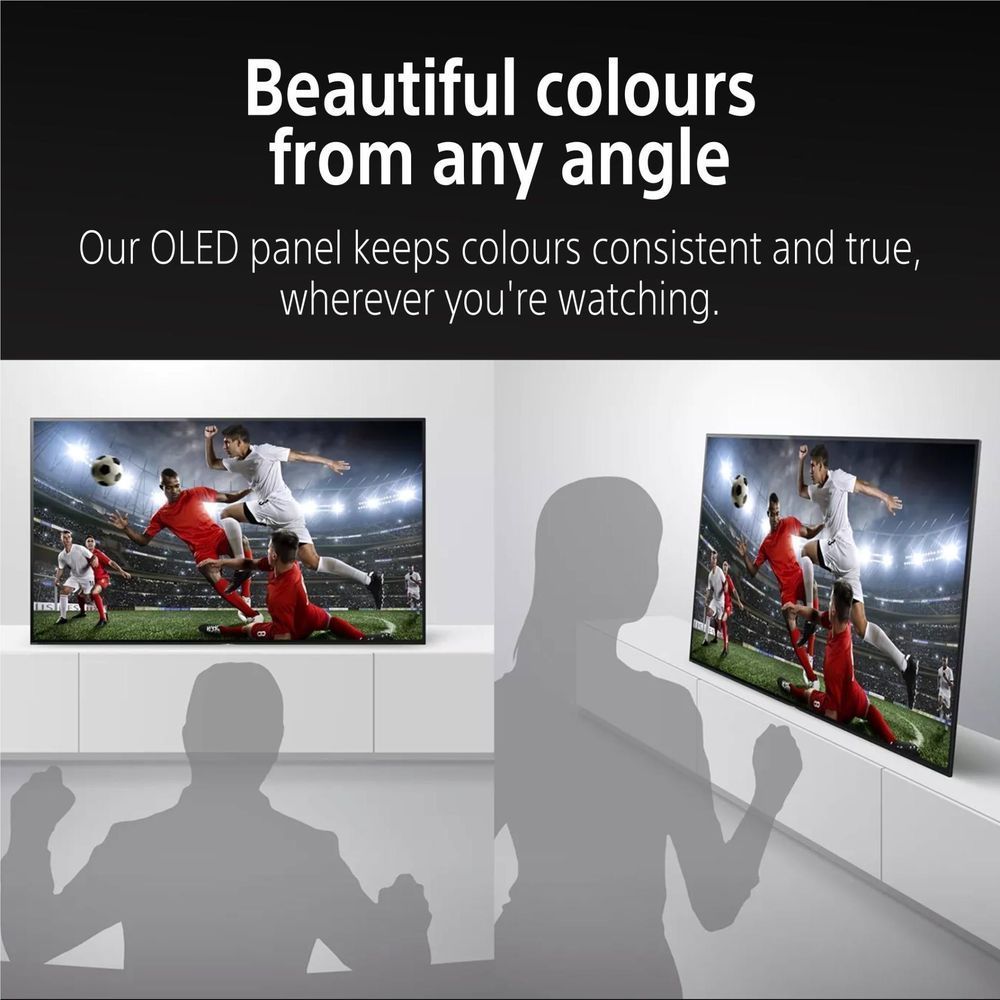 Sony 65-inch BRAVIA OLED 4K TV displaying sports action on screen