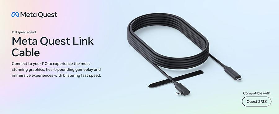 Meta Quest Link Cable 5m fibre optic USB-C cable in white, image 13 - Electronic Gaming Accessories at Tech Supply Shed NZ