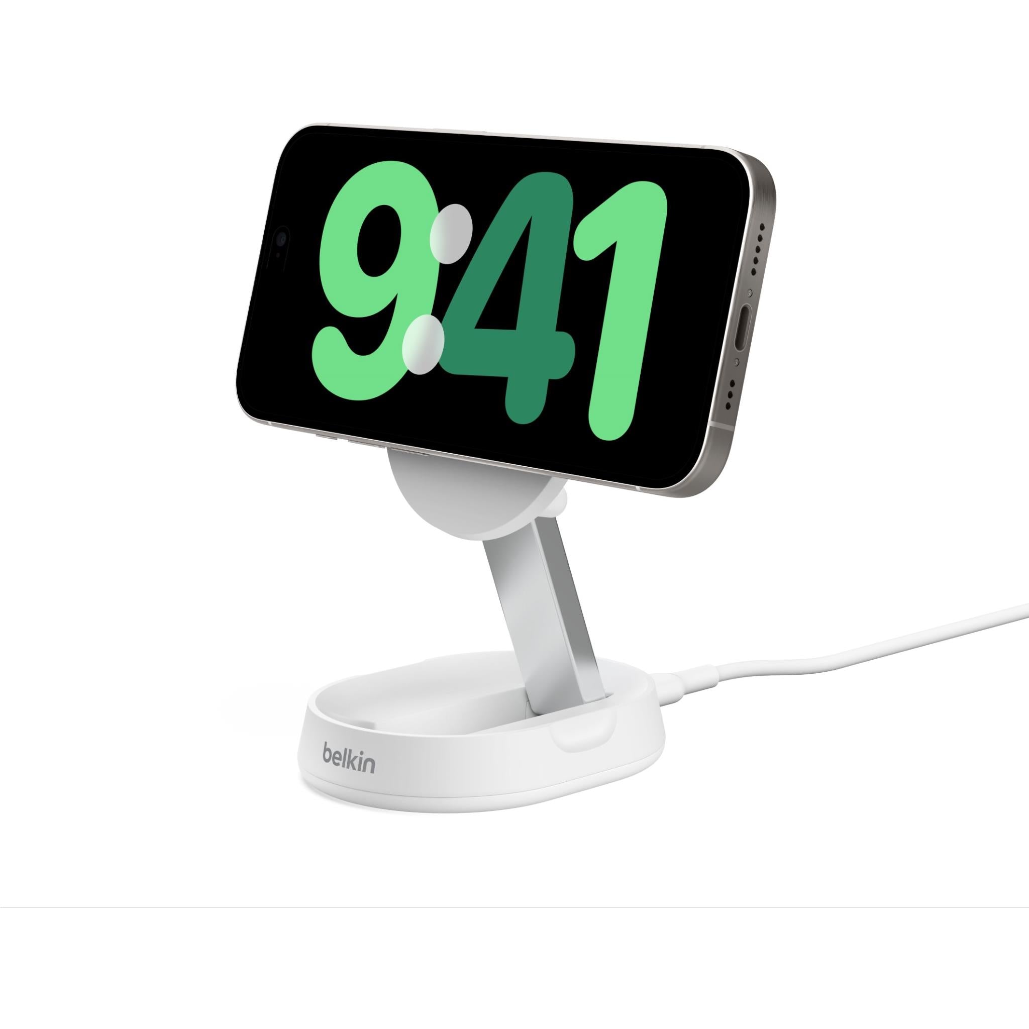 Belkin BoostCharge Pro Convertible Magnetic Qi2 Charging Stand (White)