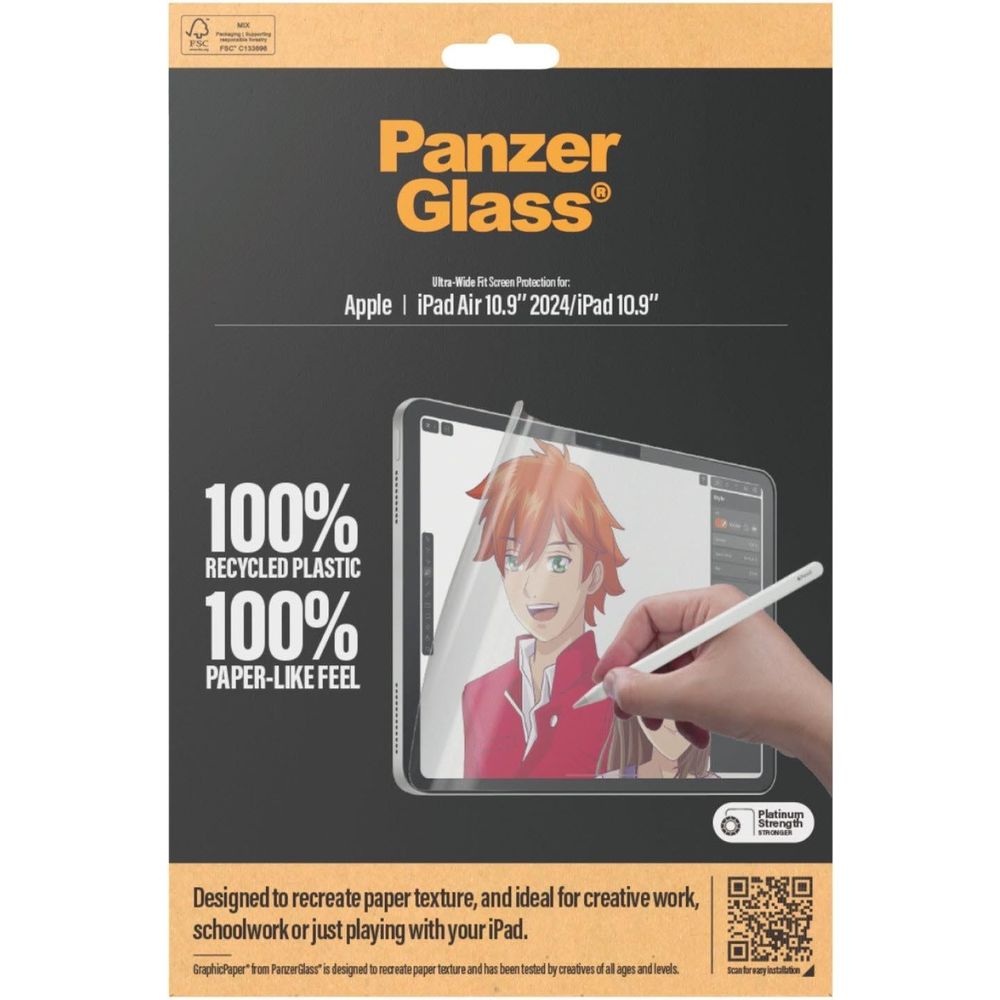 PanzerGlass screen protector box for iPad, 100% paper-like recycled plastic