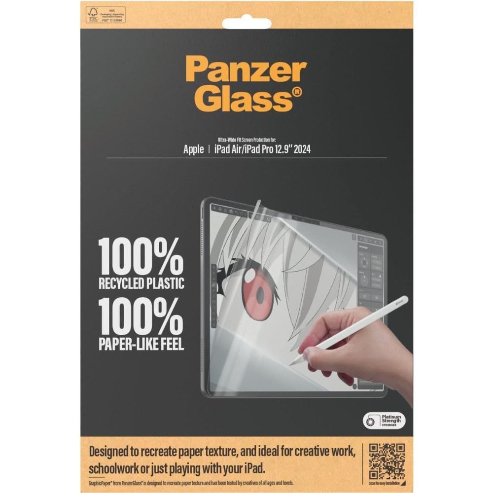 PanzerGlass Ultra-Wide Fit graphic screen protector box with tablet design