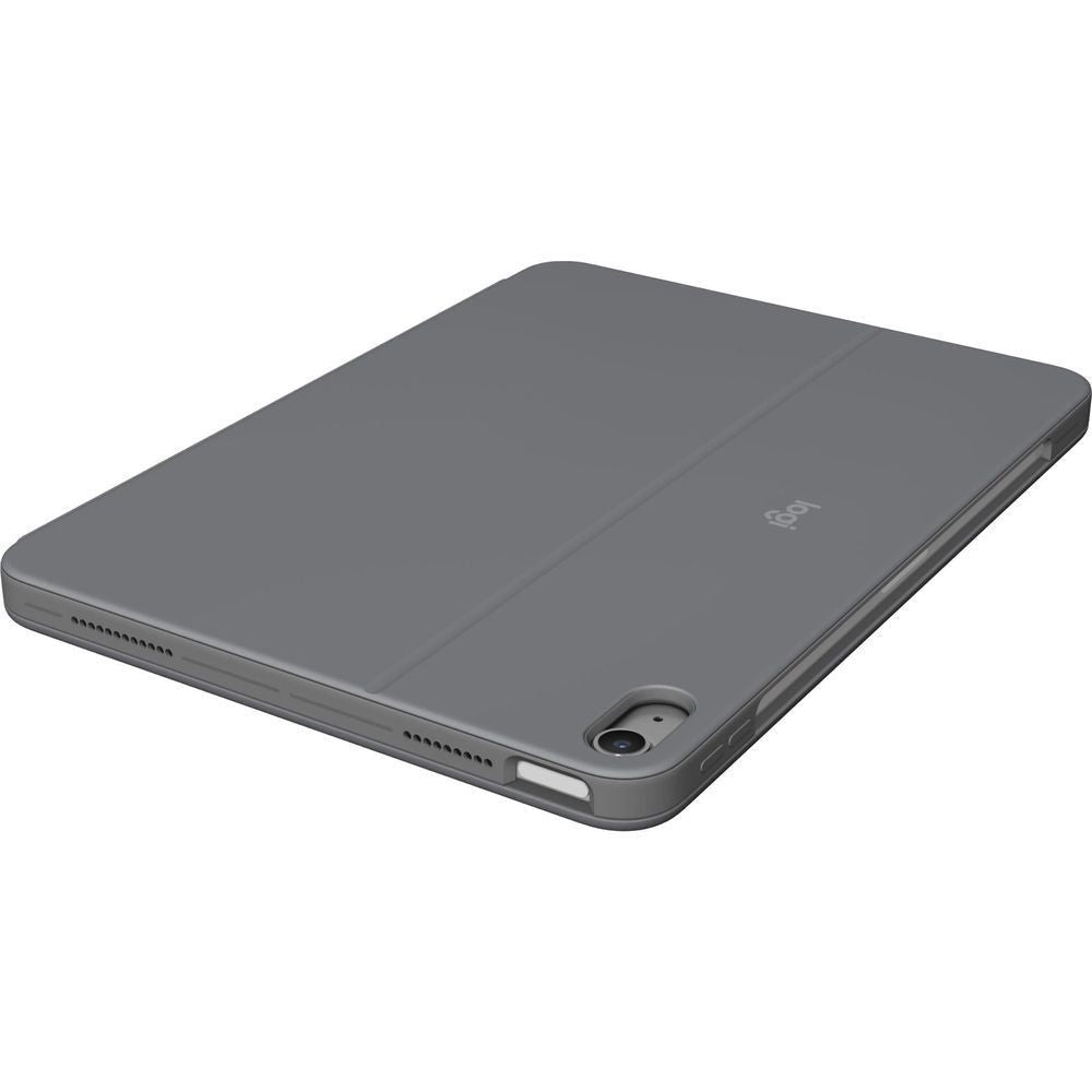 Oxford grey tablet case back with camera cutout and port openings