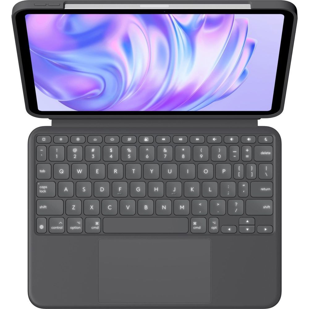 Logitech Combo Touch keyboard case, graphite, keyboard with key caps and trackpad