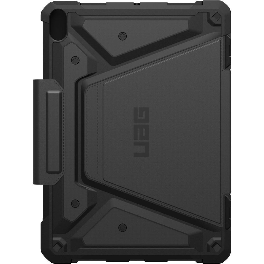 Black UAG iPad Air case with rugged armor shell and protective corners