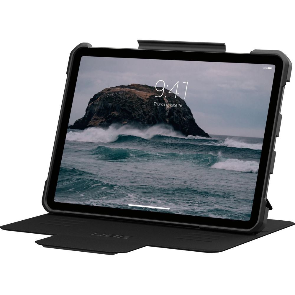 Rugged black case for iPad Air with kickstand viewing stand