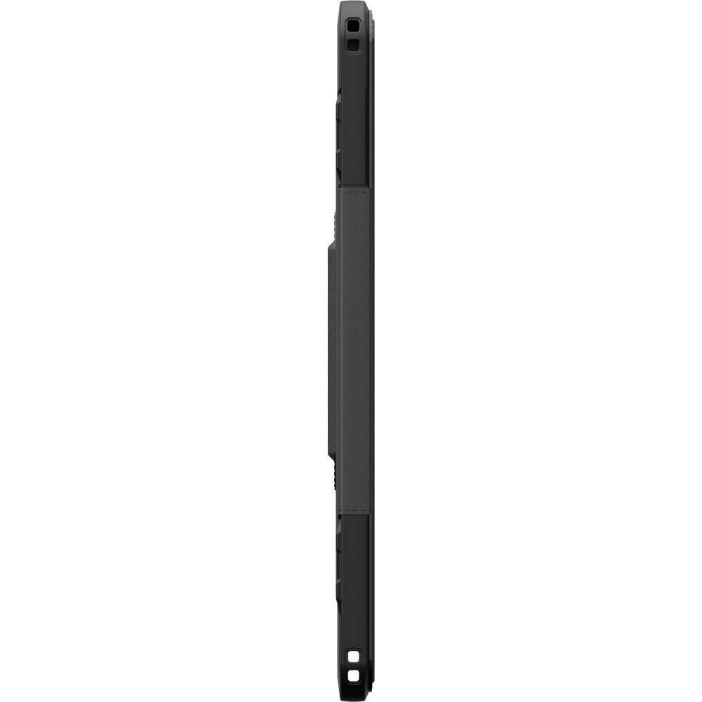Black iPad Air case side profile with access cutouts and buttons