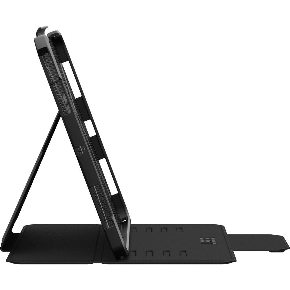 Black kickstand case stand with angled tablet support and base feet