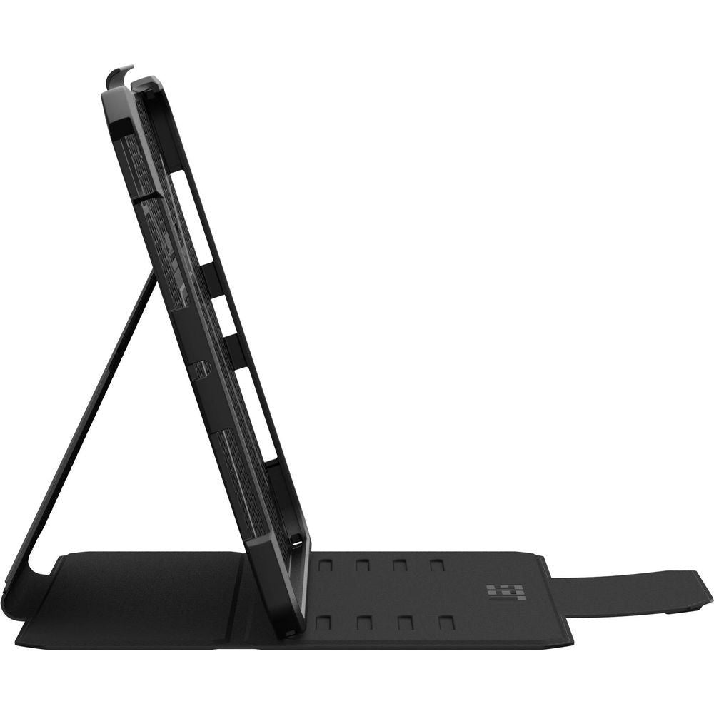 UAG Metropolis SE iPad Pro 11 case open on kickstand stand, black