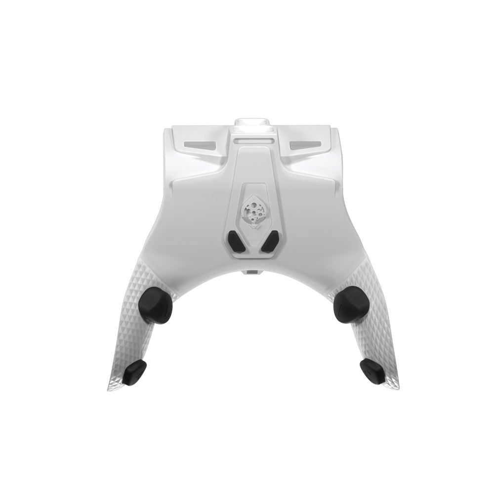 White Xbox controller strike pack with central back plate and four black trigger pads