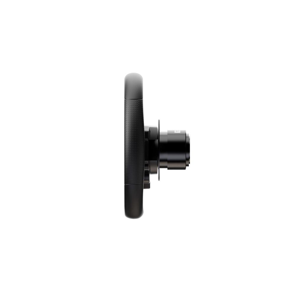 Moza Racing R3 steering wheel side profile with textured grip and hub