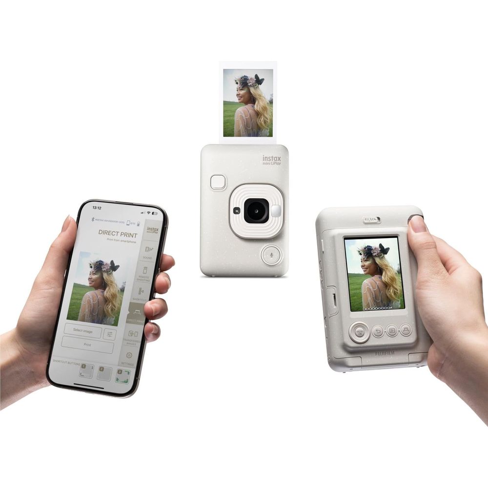 Fujifilm instax mini LiPlay C Instant Camera and Smartphone Printer (Misty White)