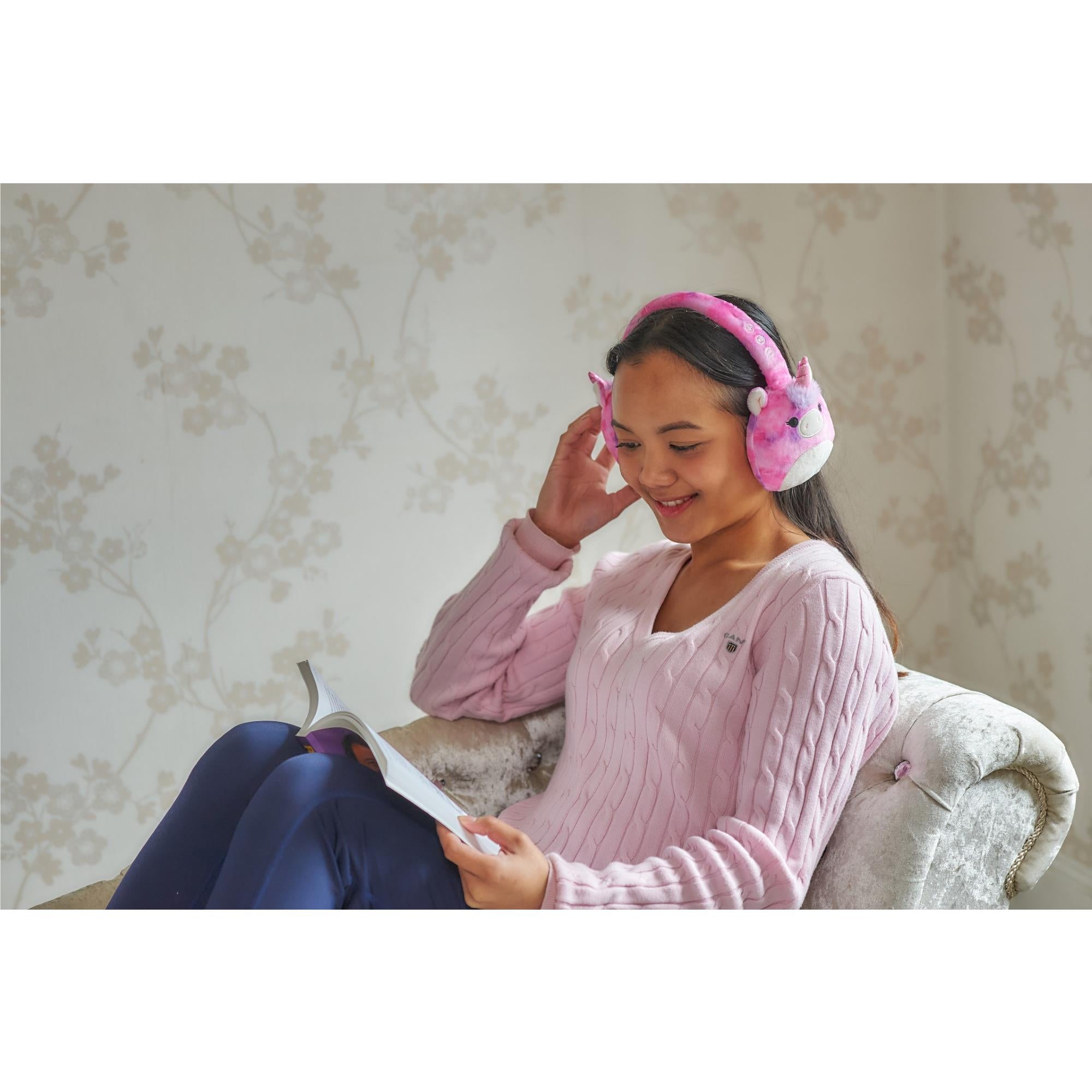 Squishmallows Plush Bluetooth Wireless Headphones (Lola)