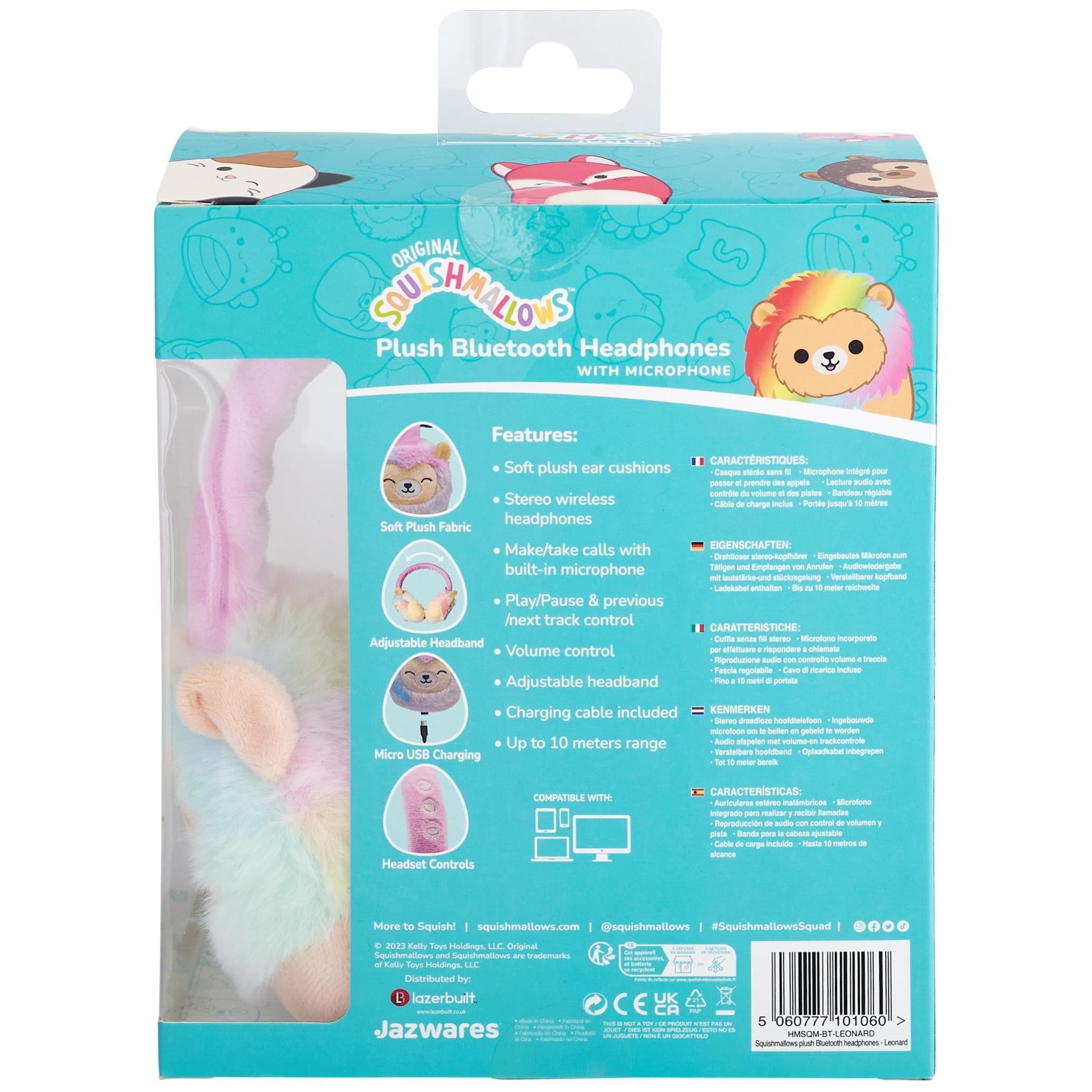 Squishmallows Plush Bluetooth Wireless Headphones (Leonard)