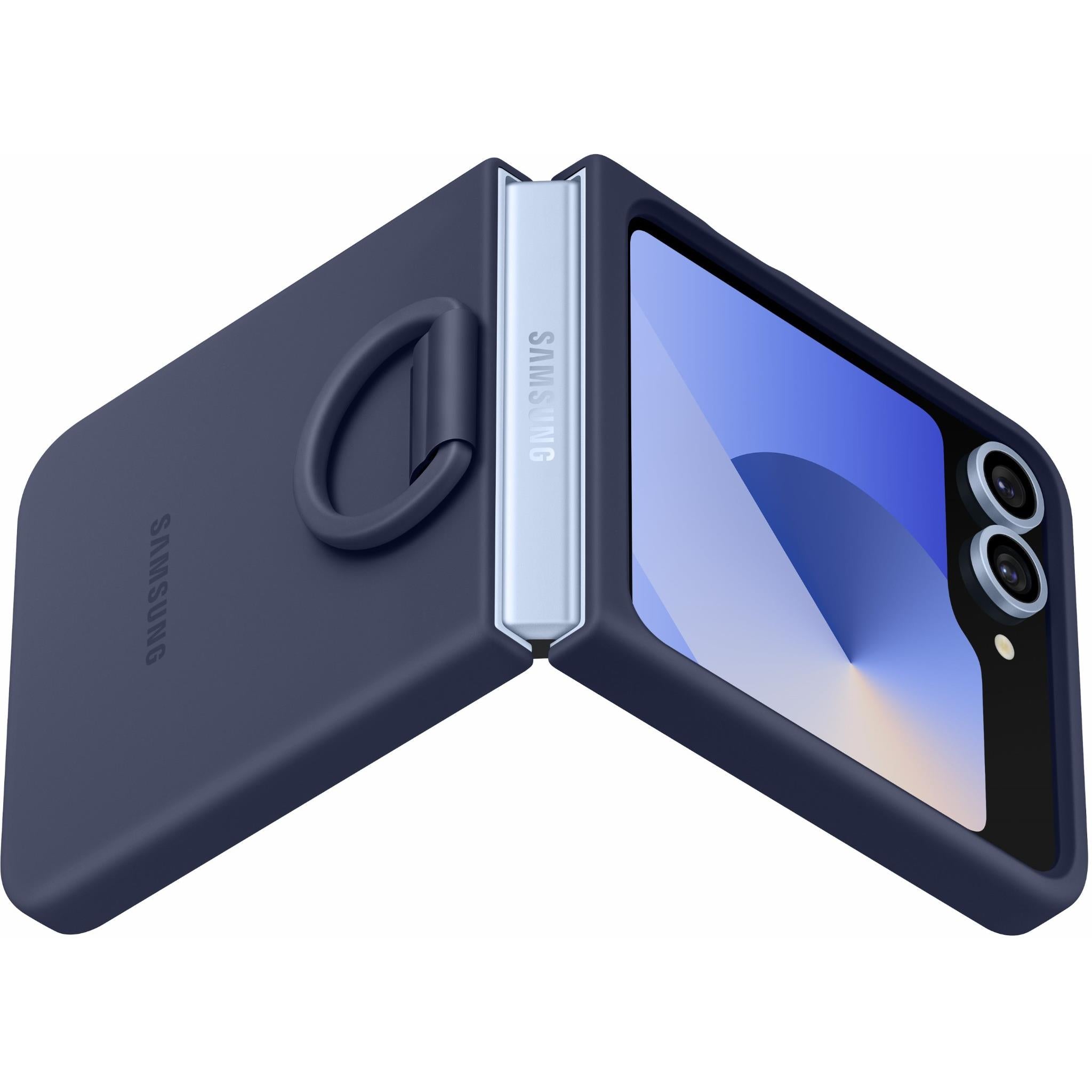 Samsung Silicone Case with Ring for Galaxy Z Flip6 (Navy)