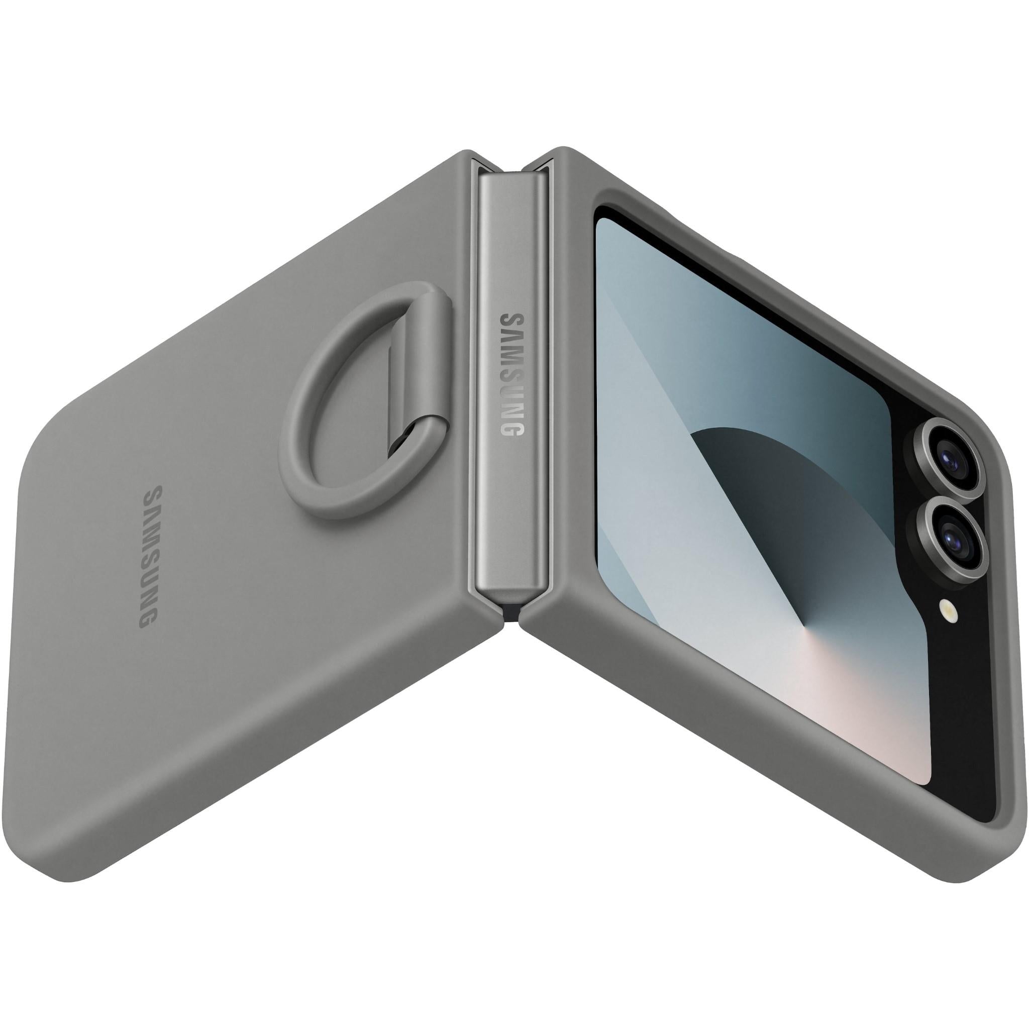 Samsung Silicone Case with Ring for Galaxy Z Flip6 (Grey)
