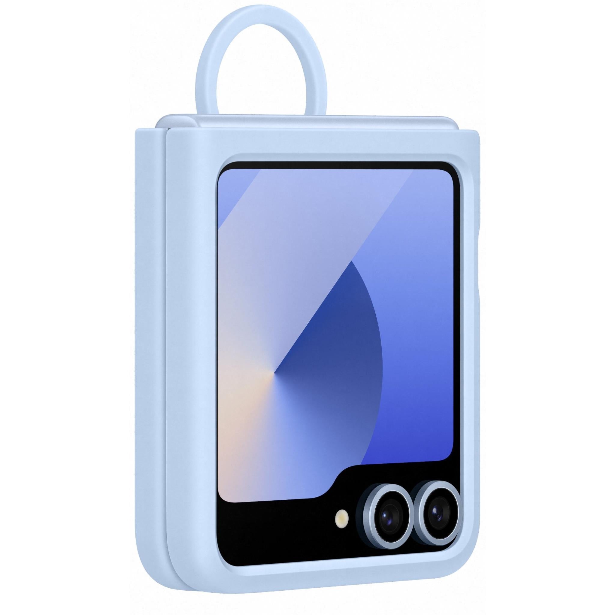 Samsung Silicone Case with Ring for Galaxy Z Flip6 (Blue)