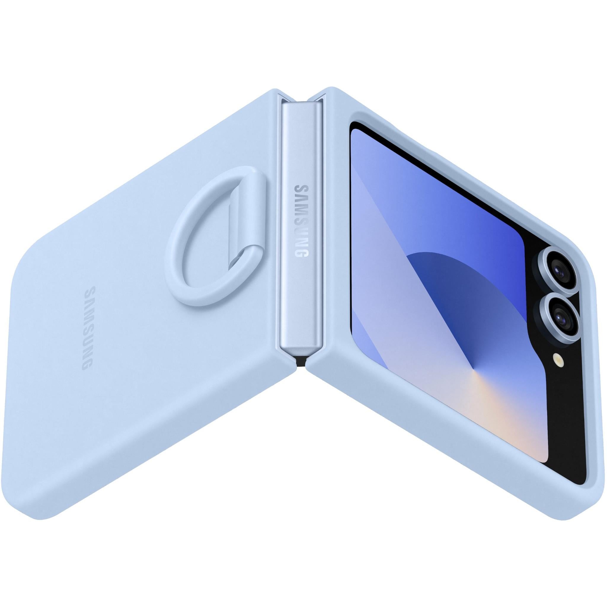 Samsung Silicone Case with Ring for Galaxy Z Flip6 (Blue)