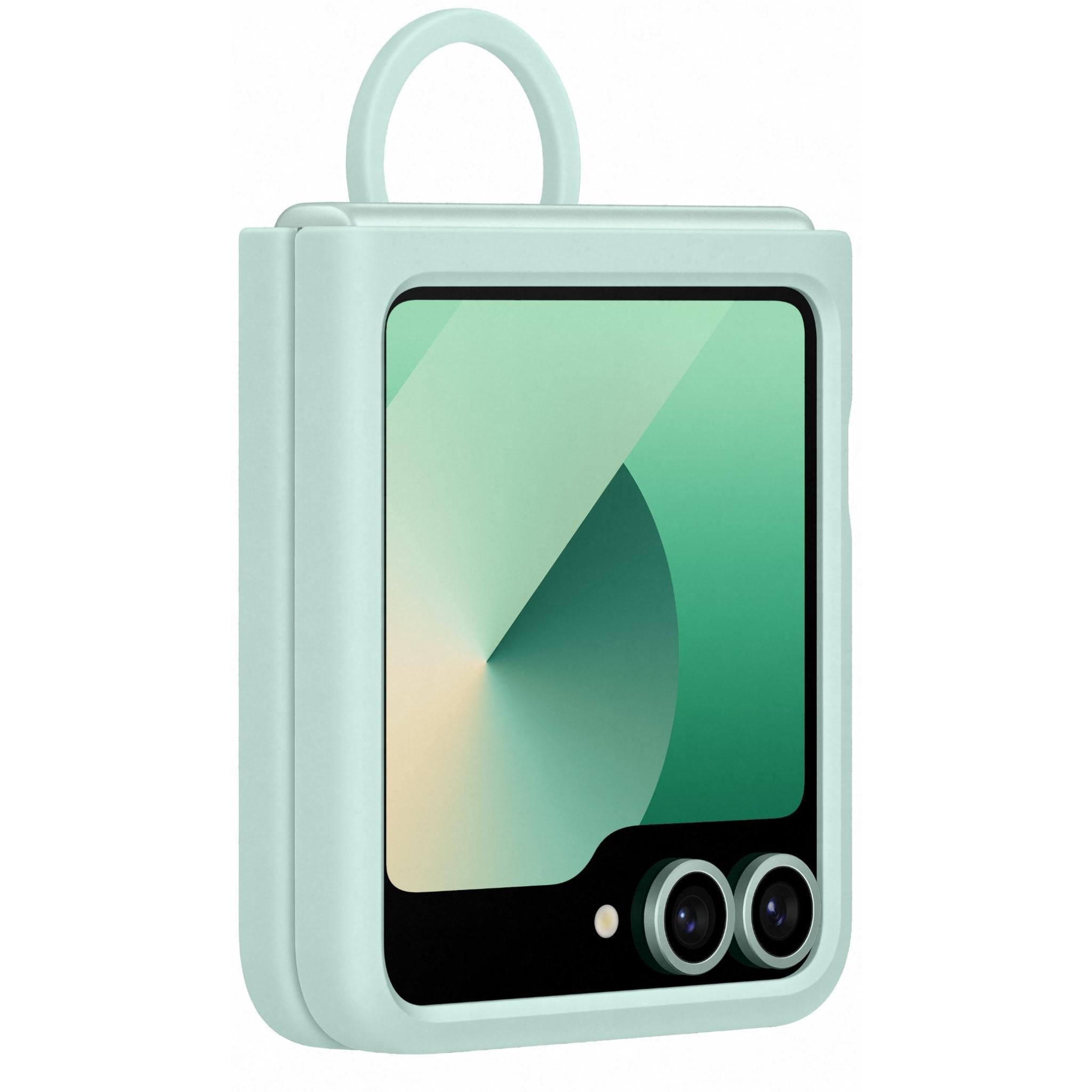 Samsung Silicone Case with Ring for Galaxy Z Flip6 (Mint)