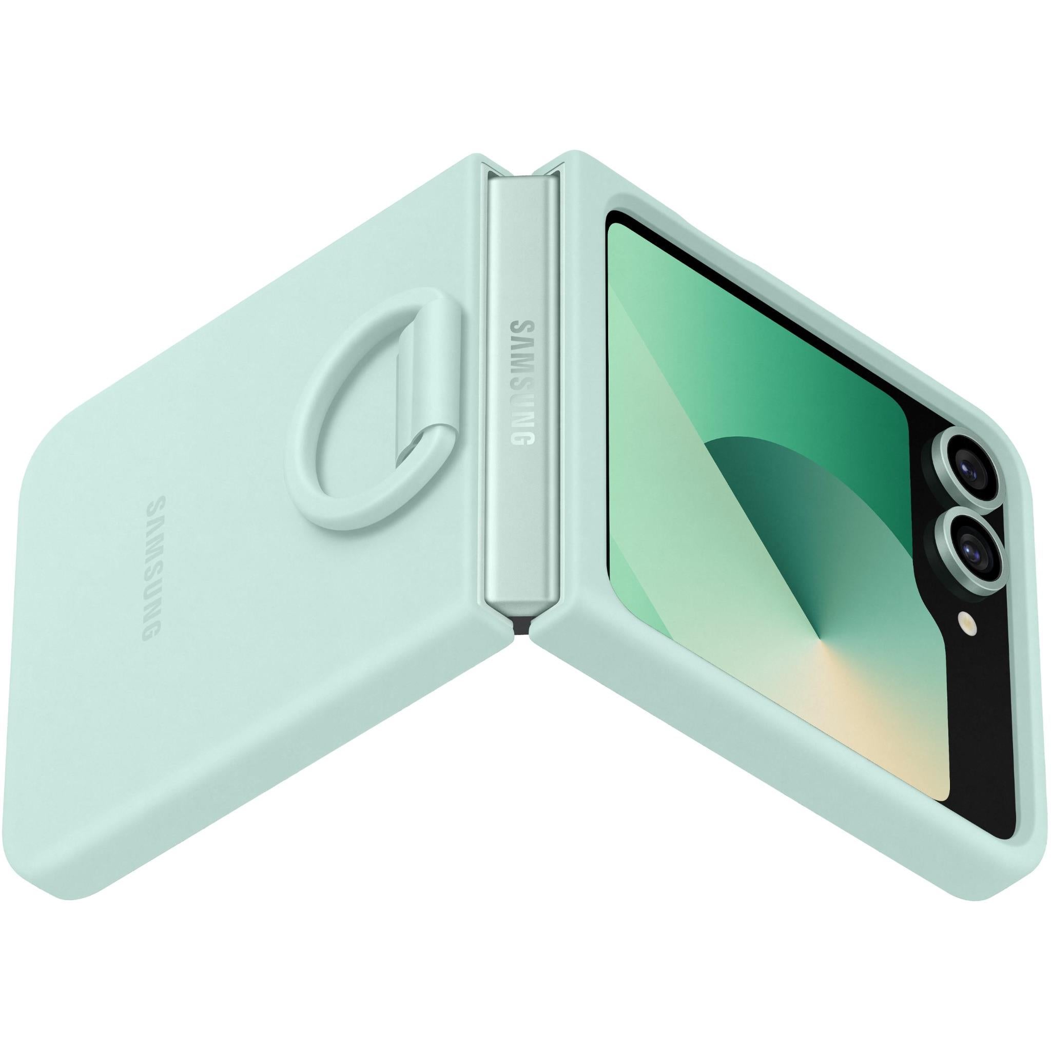 Samsung Silicone Case with Ring for Galaxy Z Flip6 (Mint)