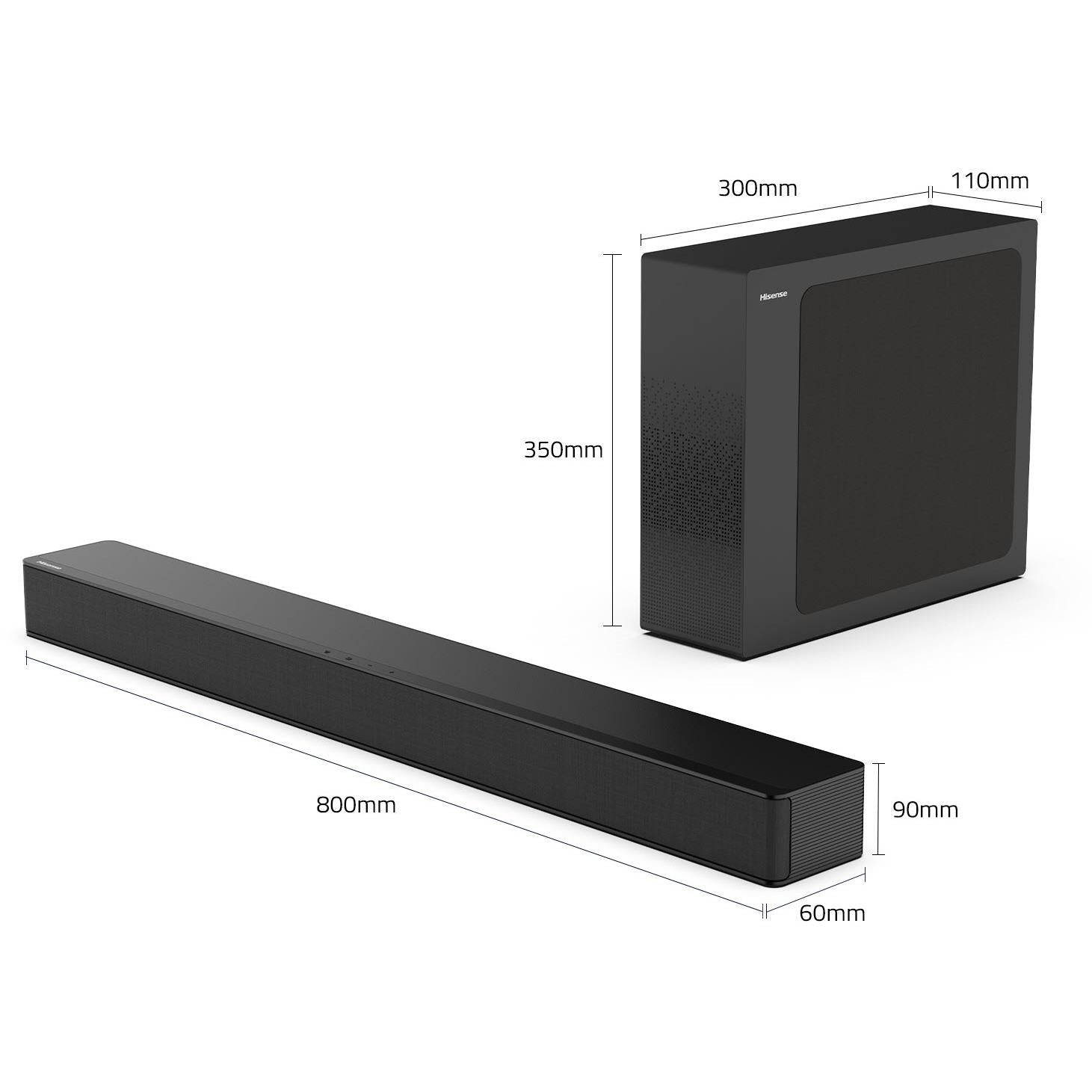 Hisense HS2100 2.1 Channel Soundbar with Wireless Subwoofer