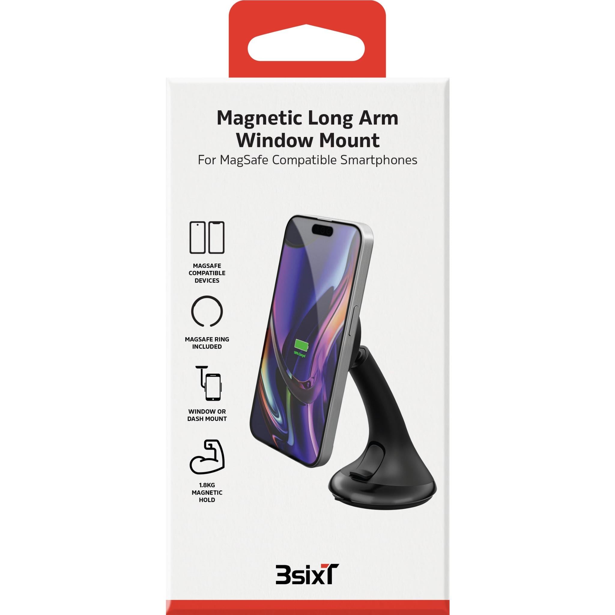 3sixT Magnetic Long Arm MagSafe Compatible Window Mount