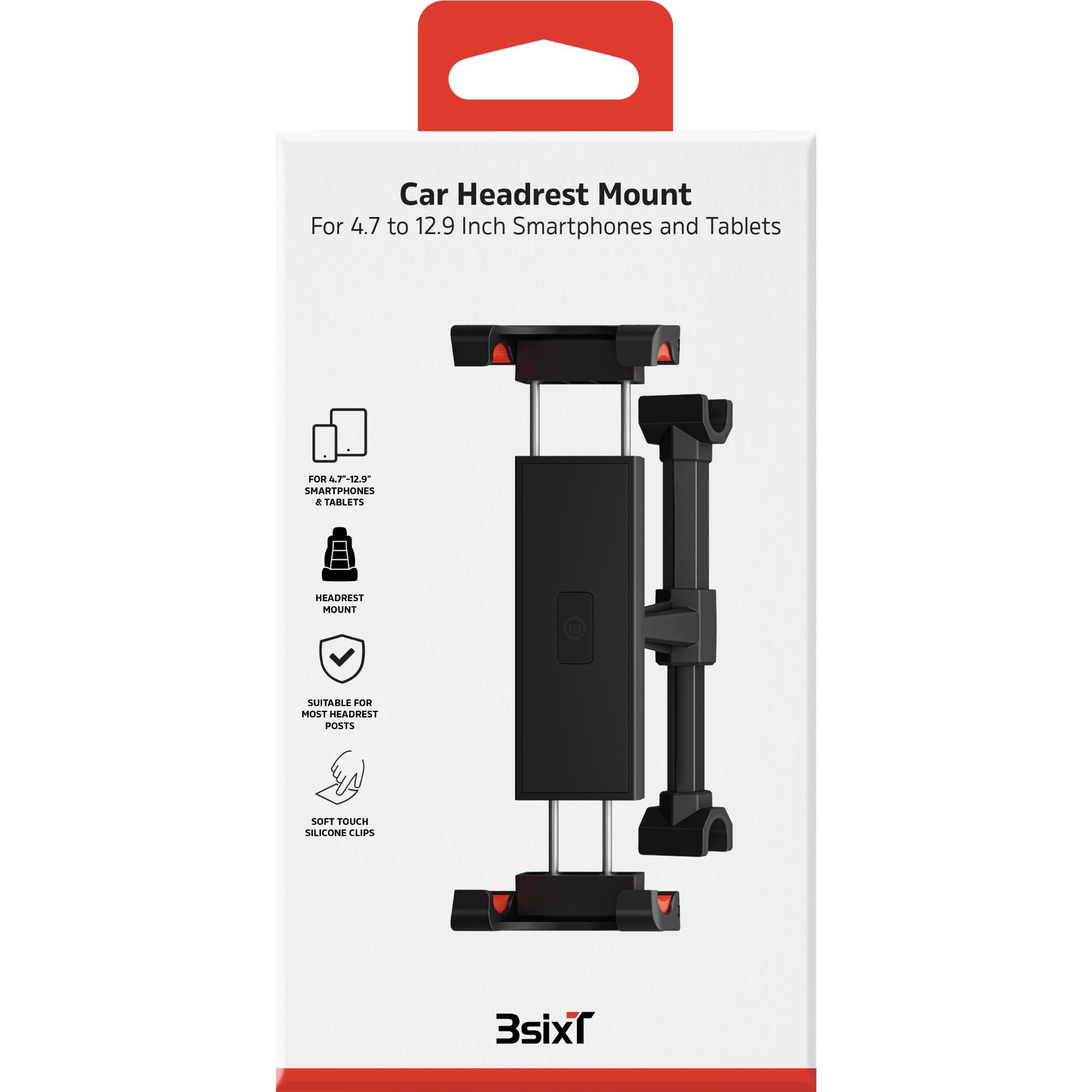 3sixT Car Headrest Smartphone And Tablet Mount (4.7-12.9in)