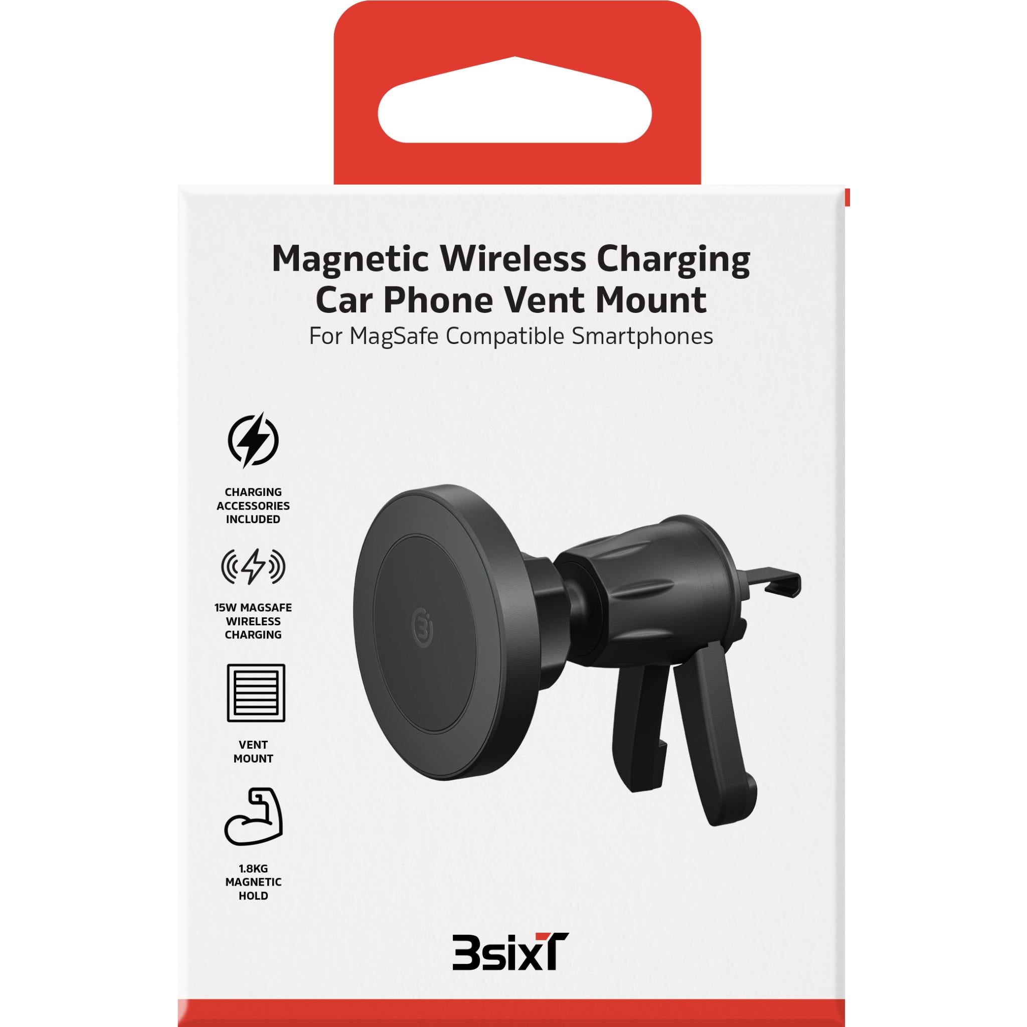 3sixT Magnetic Wireless Charge MagSafe Compatible Vent Mount