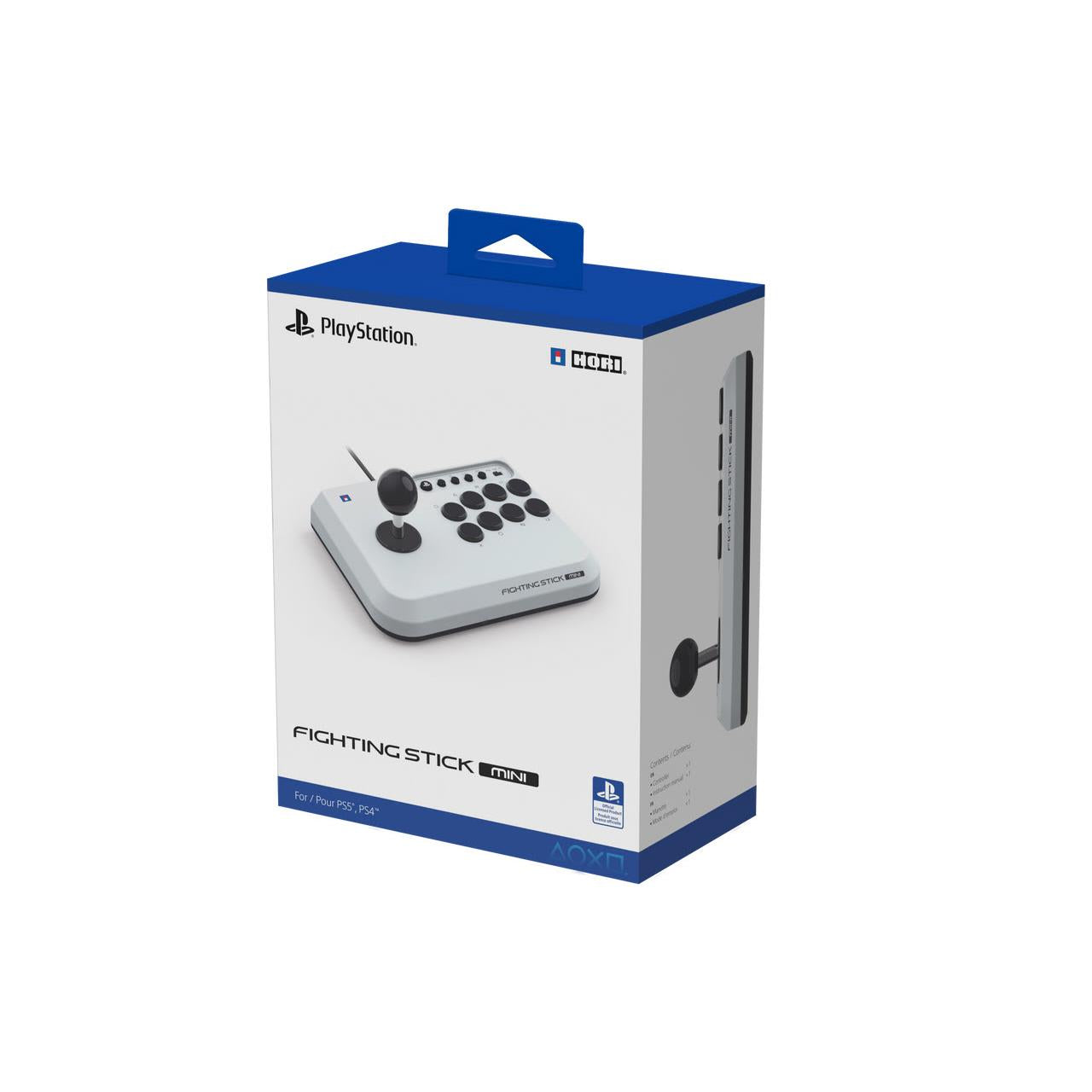 HORI Fighting Stick mini retail box with white controller image for PlayStation