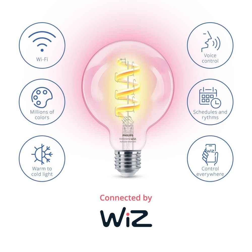 WiZ Colour & Tunable White G95 E27 Smart Bulb [Gen 2]