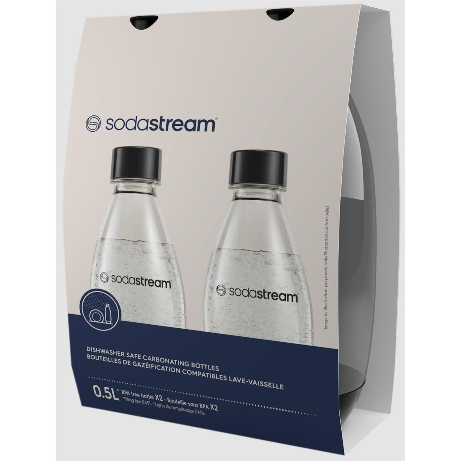 SodaStream Fuse 500ml Bottles Dishwasher Safe Twin-Pack (Black)