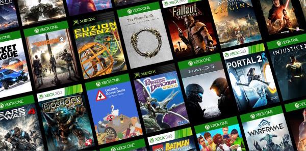 Grid of Xbox game cover art tiles