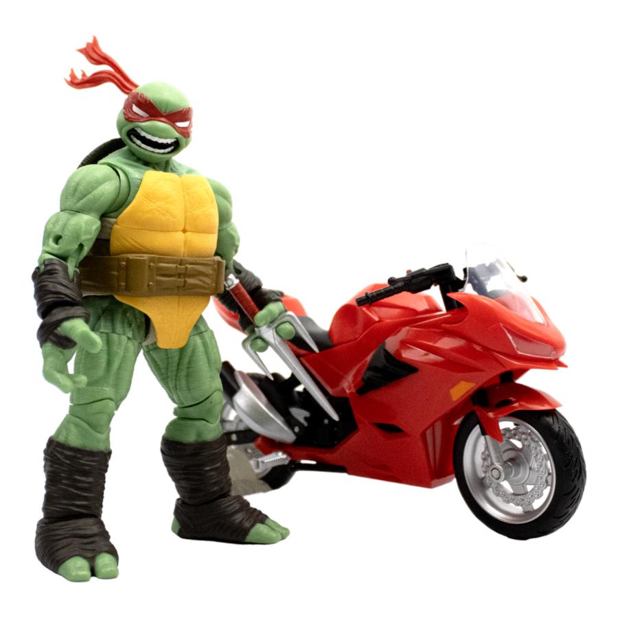 Teenage Mutant Ninja Turtles (Comics) - Raphael Ninja with Red Motorcycle BST AXN Figure