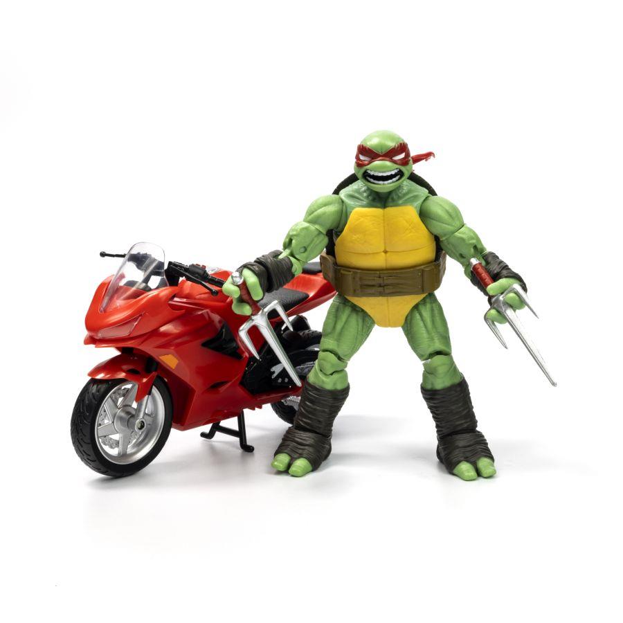Teenage Mutant Ninja Turtles (Comics) - Raphael Ninja with Red Motorcycle BST AXN Figure