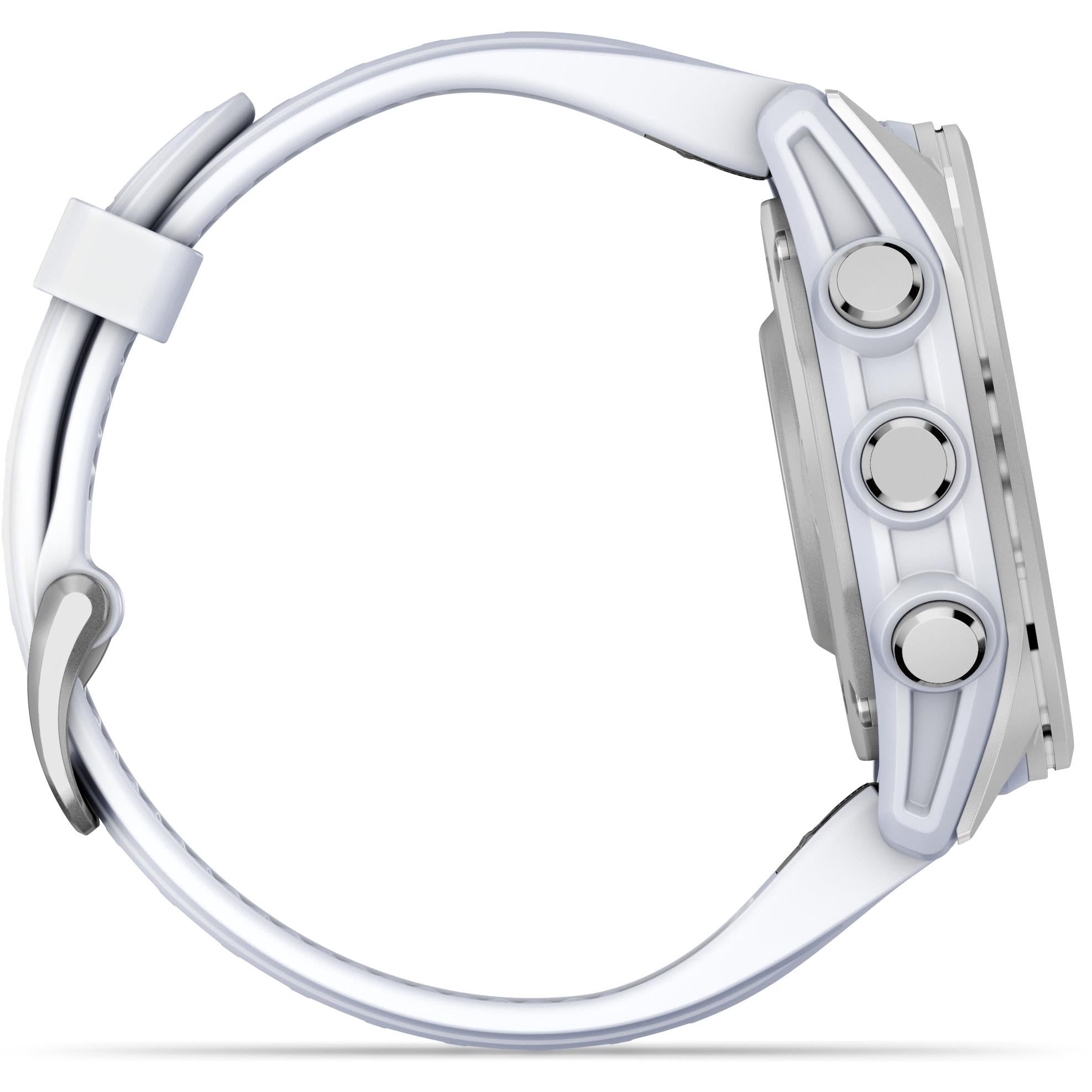 Garmin fenix 8 43mm AMOLED Glass, Silver with Whitestone Band