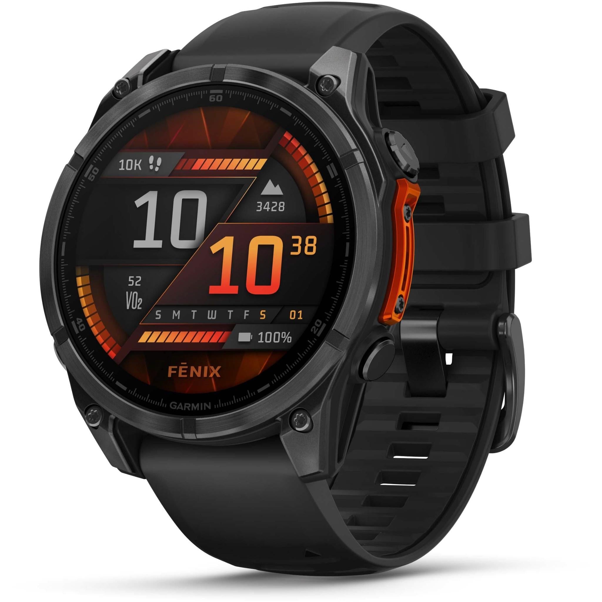 Garmin fenix 8 47mm AMOLED Glass, Slate Grey with Black Band