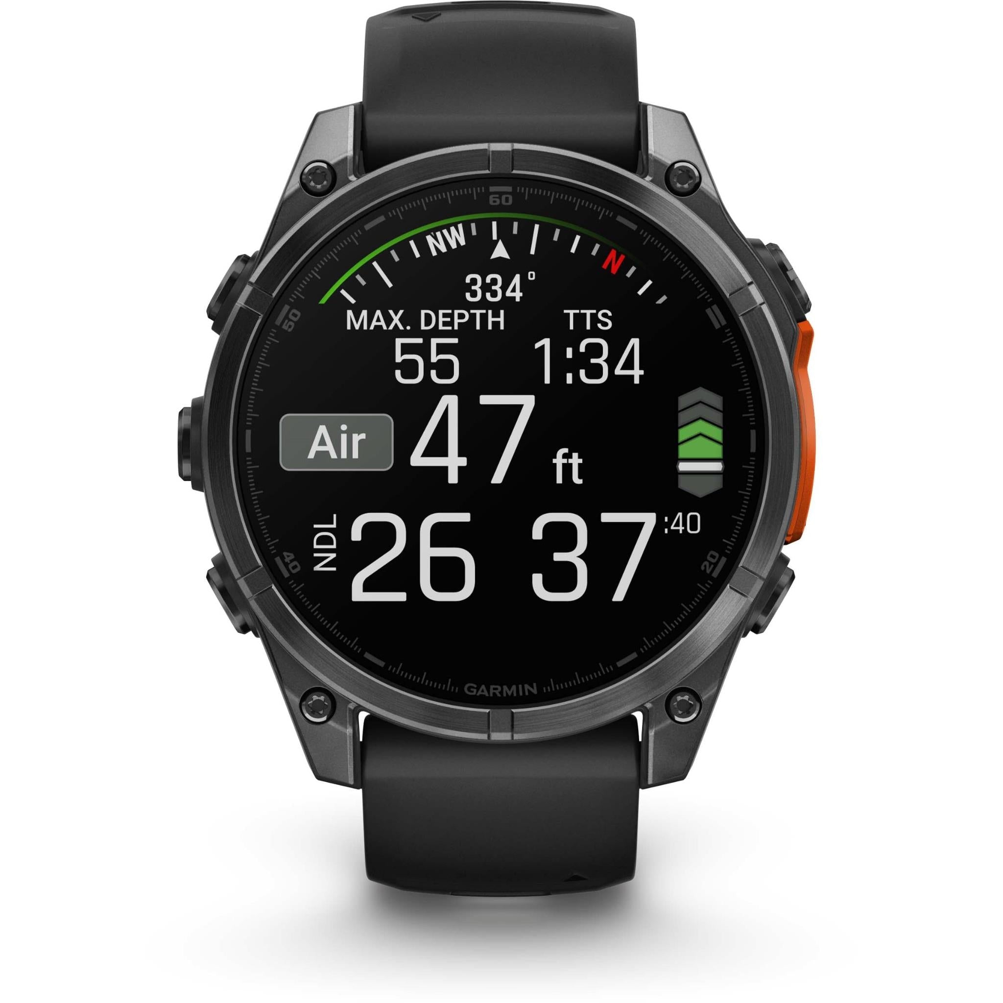 Garmin fenix 8 47mm AMOLED Glass, Slate Grey with Black Band