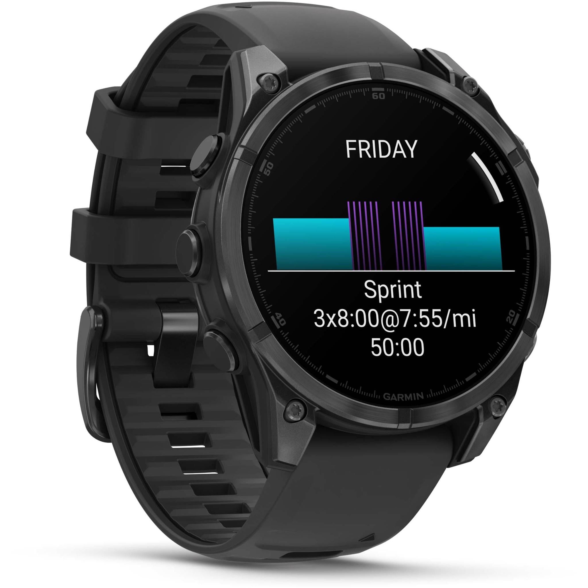 Garmin fenix 8 47mm AMOLED Glass, Slate Grey with Black Band