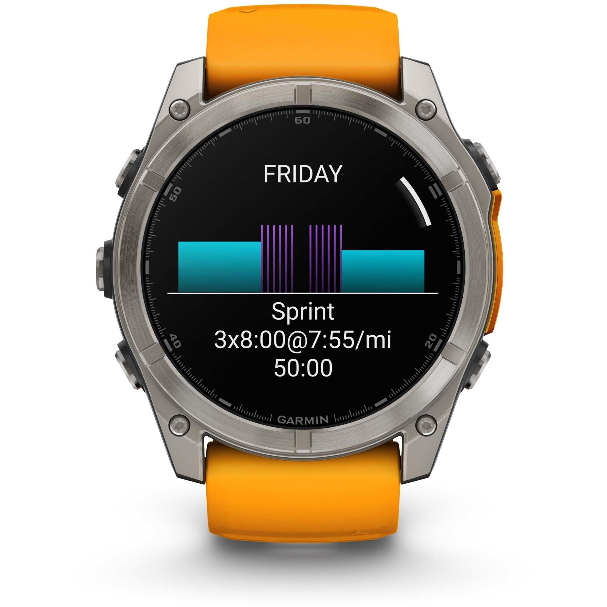 Garmin fenix 8 51mm AMOLED Sapphire Edition, Titanium with Spark Orange/Graphite Band