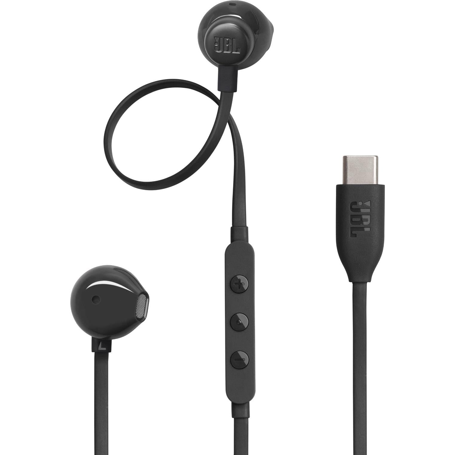 JBL Tune 305C USB-C Wired In-ear Headphones (Black)