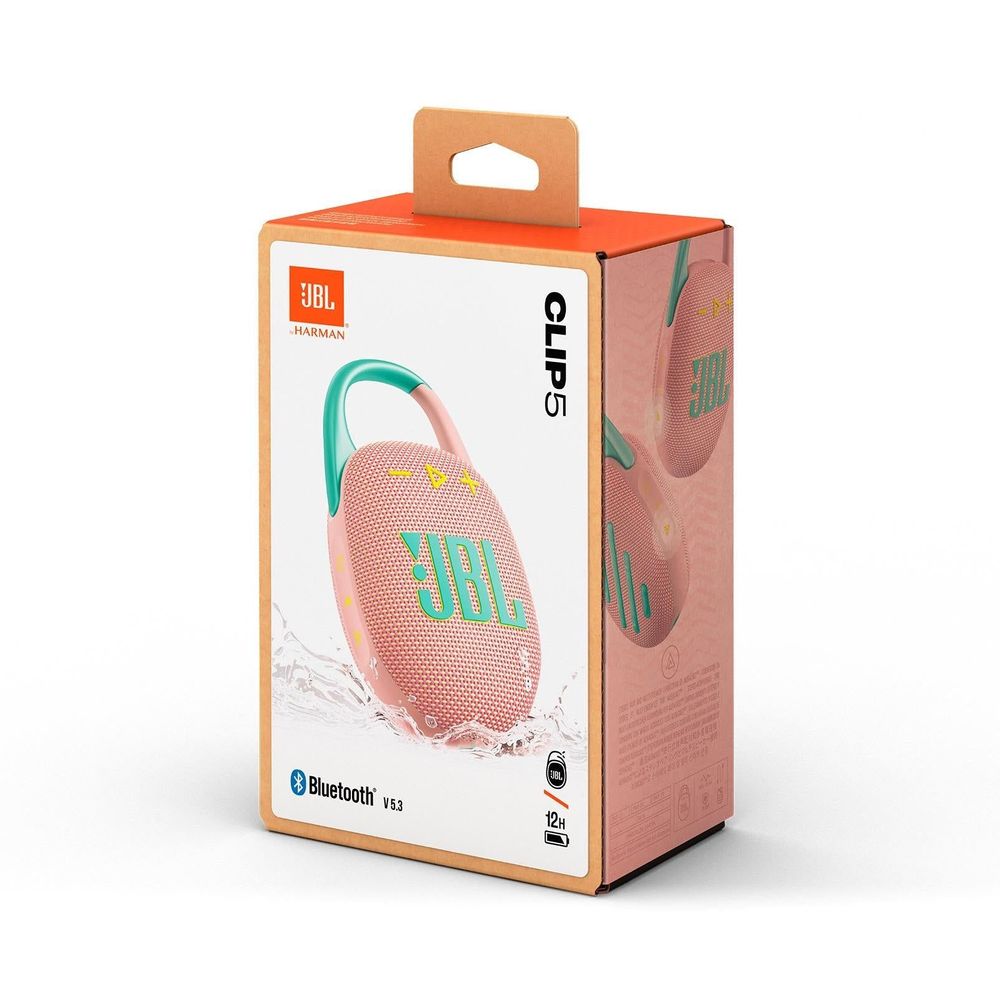 JBL Clip 5 Ultra-portable Bluetooth Speaker (Pink)
