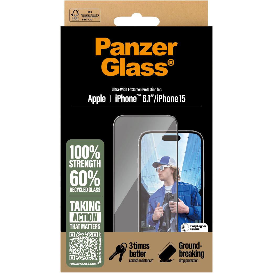 PanzerGlass UltraWide Fit Screen Protector for iPhone 16