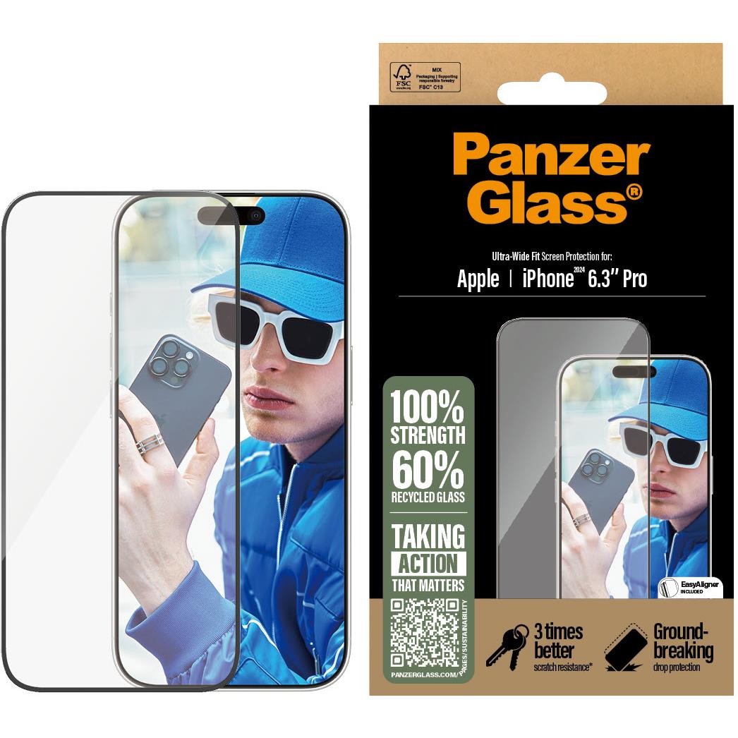 PanzerGlass UltraWide Fit Screen Protector for iPhone 16 Pro