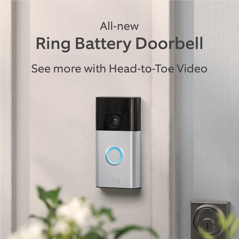Ring Battery Video Doorbell with Chime (Satin Nickel)