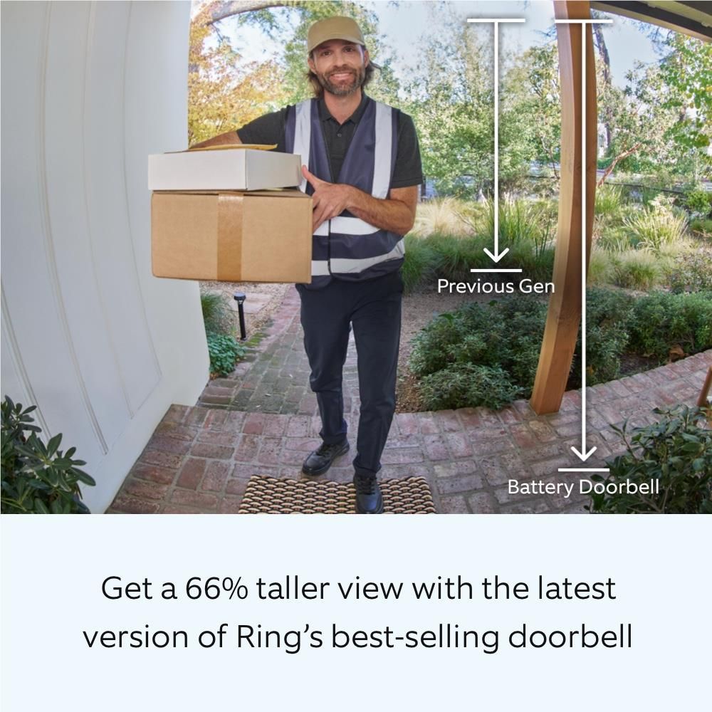 Ring Battery Video Doorbell with Chime (Satin Nickel)