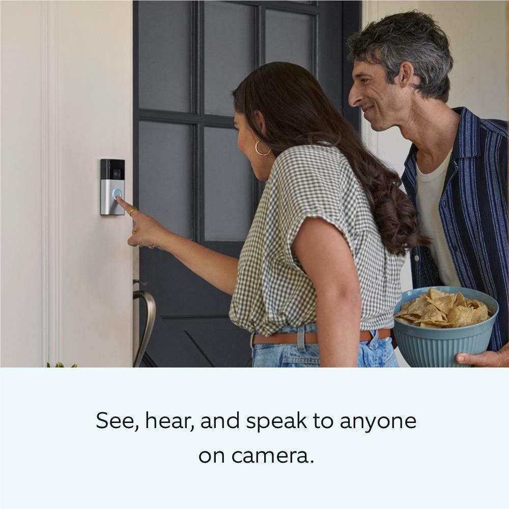 Ring Battery Video Doorbell with Chime (Satin Nickel)